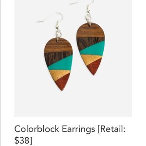 Noonday Color Block Leaf Earrings